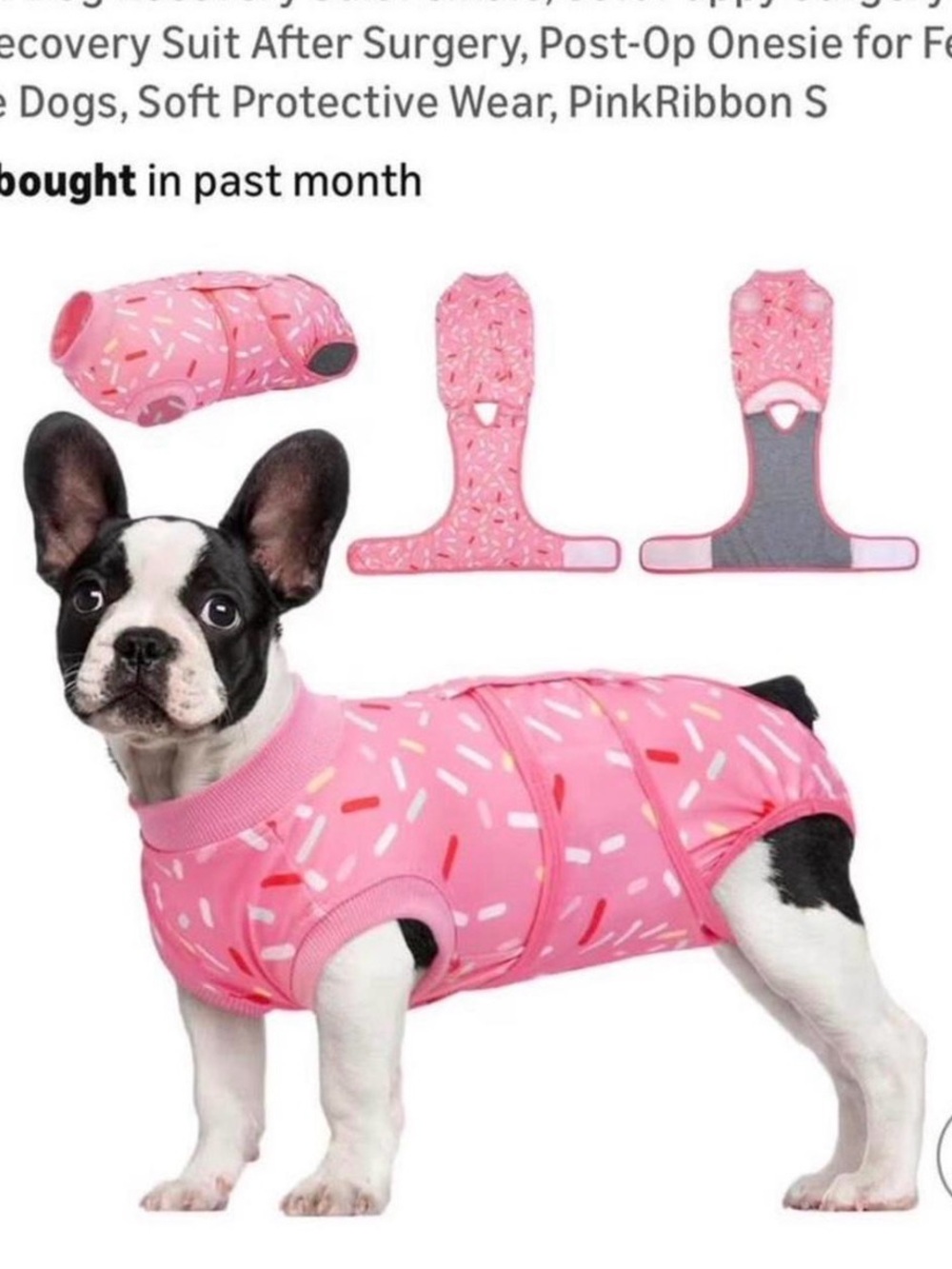 Post-Op Recovery Onesie for Dogs — Pink Sprinkle Pattern